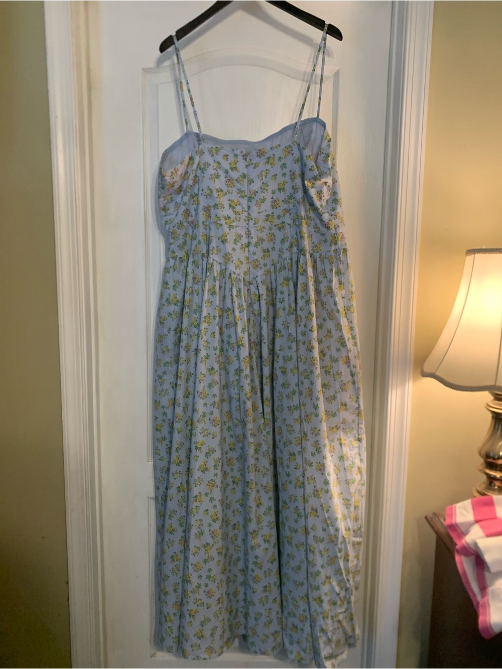 Fashion Nova Allison Floral Poplin Maxi Dress | Light Blue Corset - Picture 5 of 9